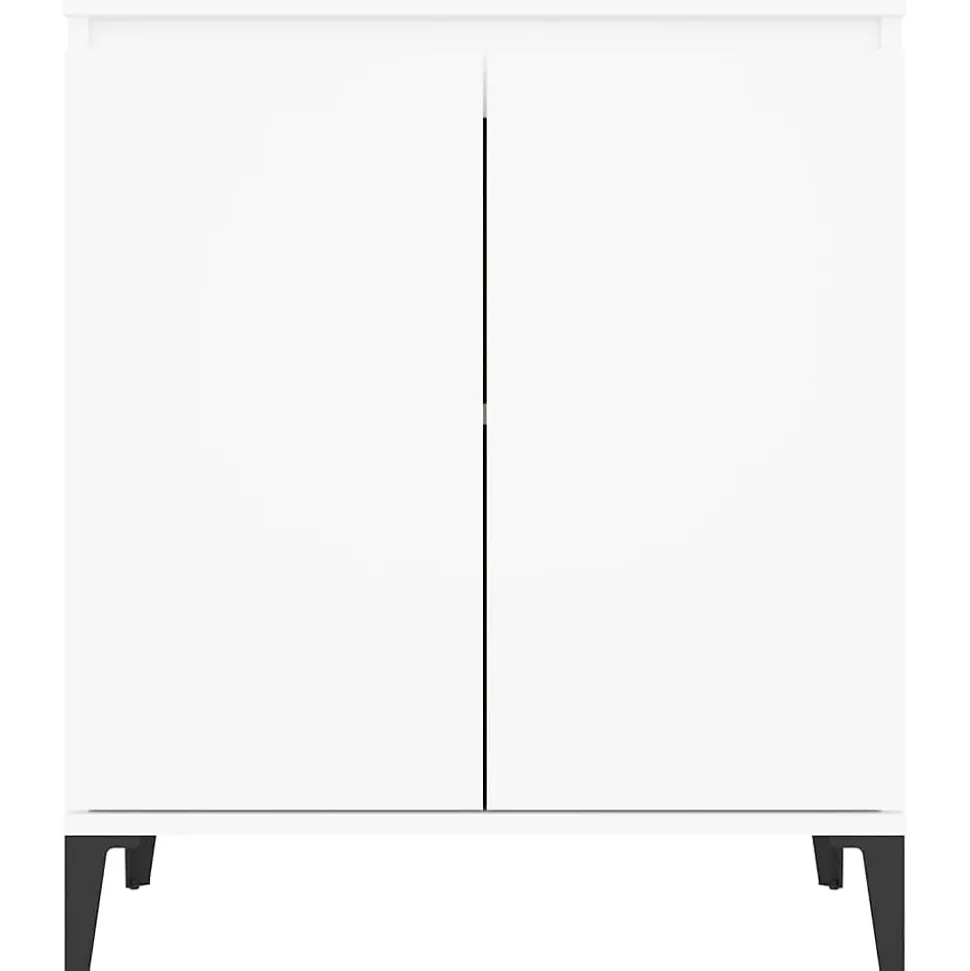 vidaXL Buffet, Armoire avec 2 Portes, Meuble de Rangement, Organisateur de Salle de Séjour Salon, Industriel, Blanc Bois 806076