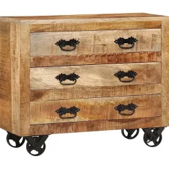 vidaXL Buffet avec 3 tiroirs 80x30x65 cm bois de manguier brut massif 351690