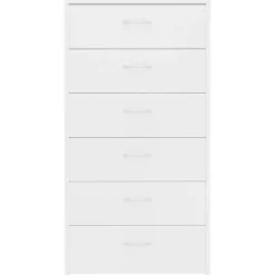 vidaXL Buffet avec 6 tiroirs Blanc 50x34x96 cm Aggloméré