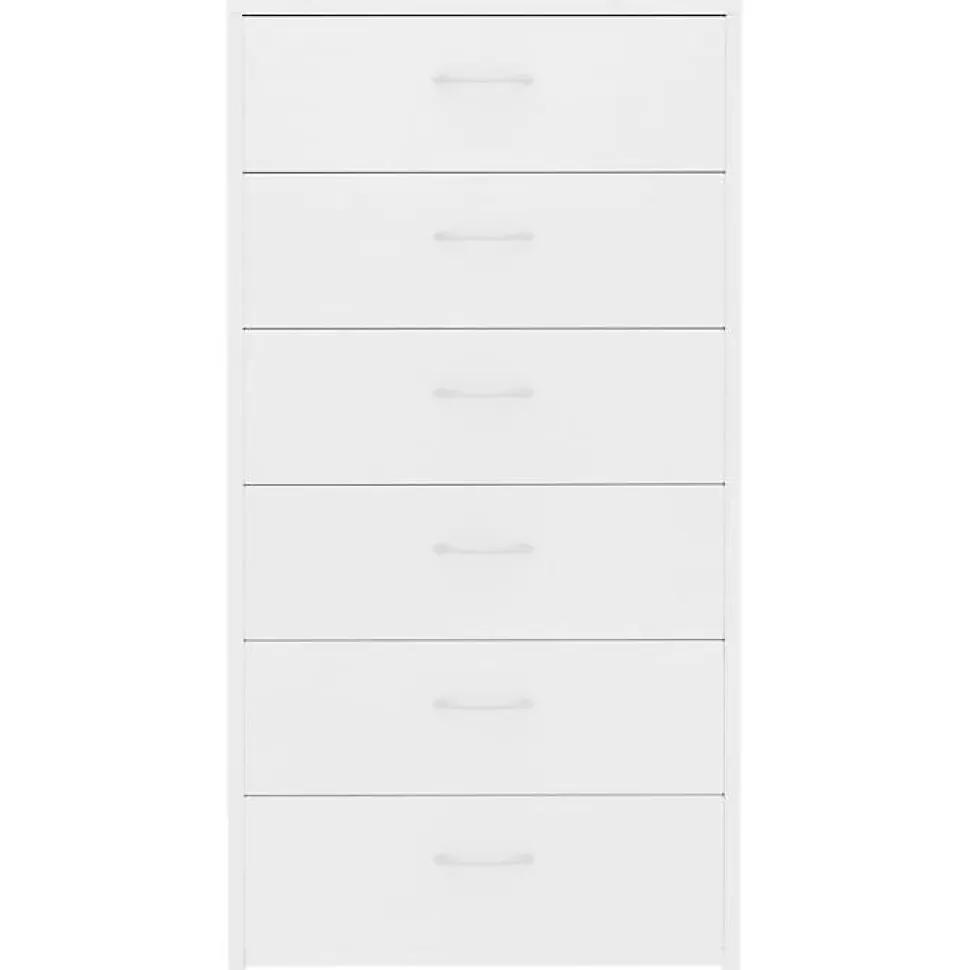 vidaXL Buffet avec 6 tiroirs Blanc 50x34x96 cm Aggloméré