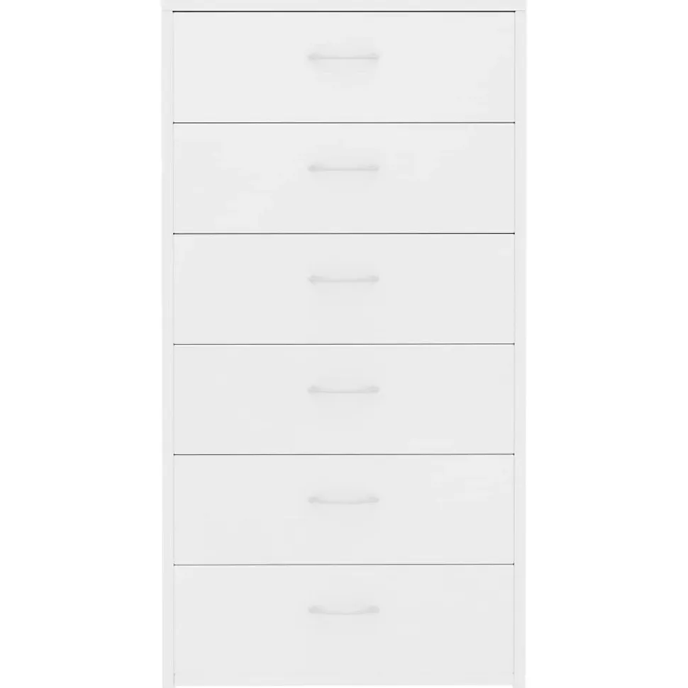 vidaXL Buffet avec 6 tiroirs Blanc 50x34x96 cm Aggloméré