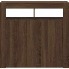 vidaXL Buffet avec Lumières LED Armoire de Rangement Organisateur de Maison Meuble de Salle de Séjour Salon Intérieur Chêne 815731