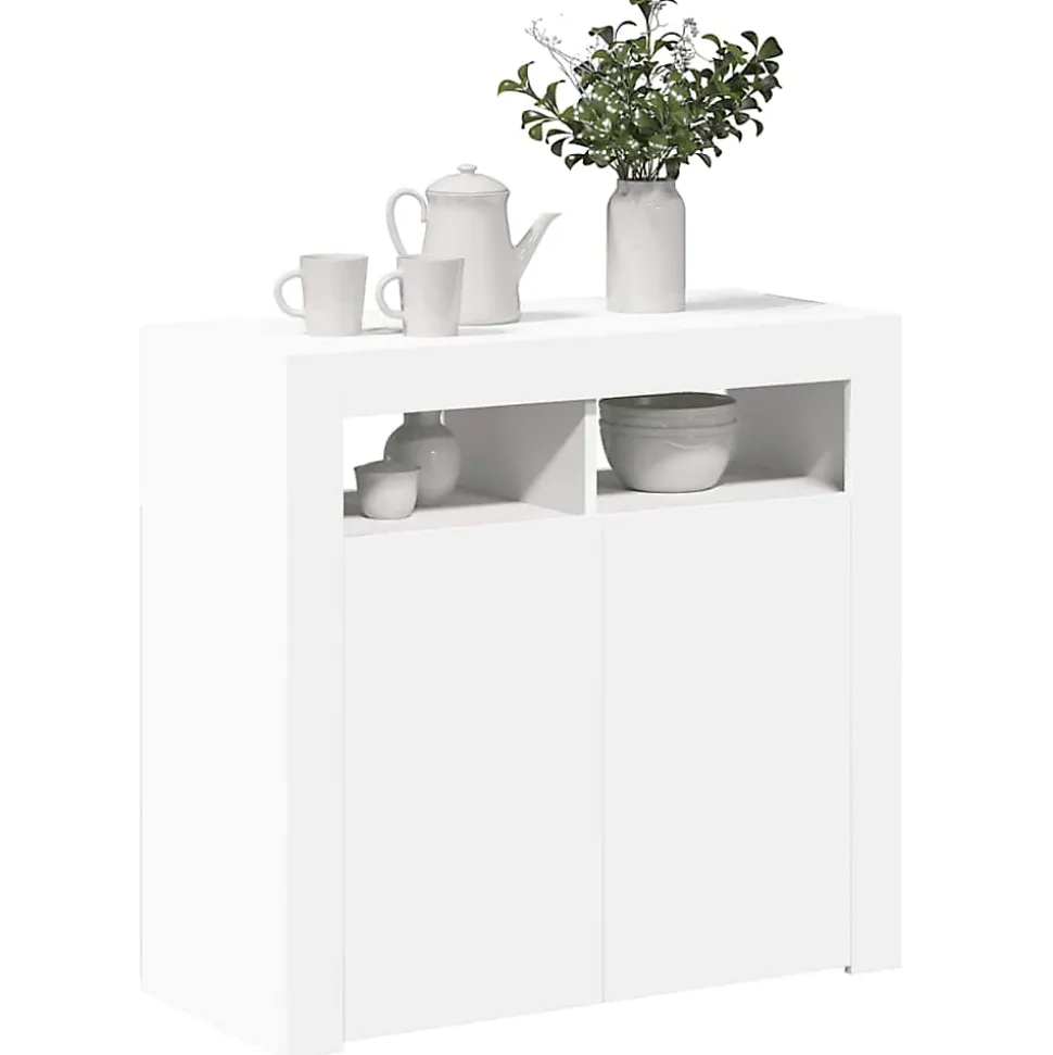 vidaXL Buffet avec Lumières LED, Meuble de Rangement, Armoire de Rangement, Organisateur de Salon Salle de Séjour Intérieur, 80432