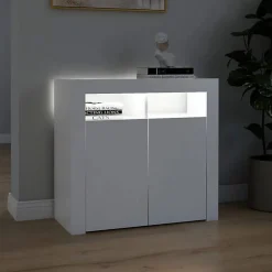 vidaXL Buffet avec Lumières LED, Meuble de Rangement, Armoire de Rangement, Organisateur de Salon Salle de Séjour Intérieur, 80432