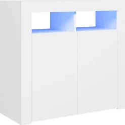 vidaXL Buffet avec Lumières LED, Meuble de Rangement, Armoire de Rangement, Organisateur de Salon Salle de Séjour Intérieur, 80432