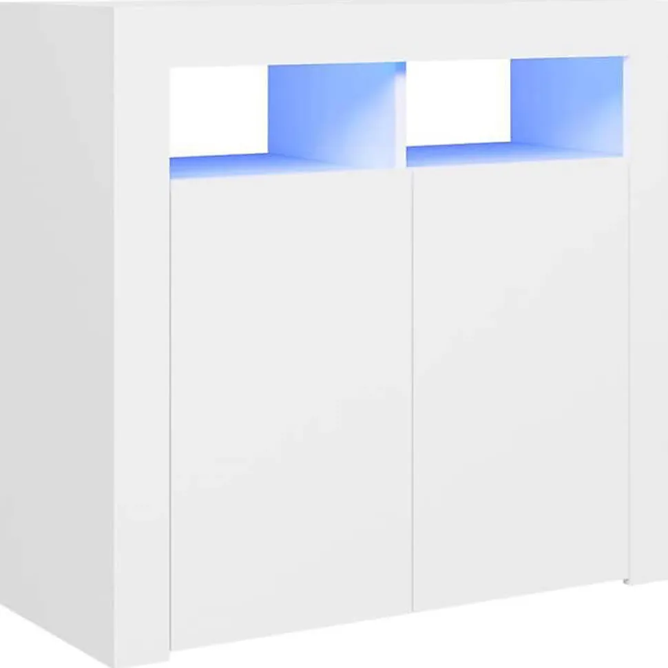 vidaXL Buffet avec Lumières LED, Meuble de Rangement, Armoire de Rangement, Organisateur de Salon Salle de Séjour Intérieur, 80432