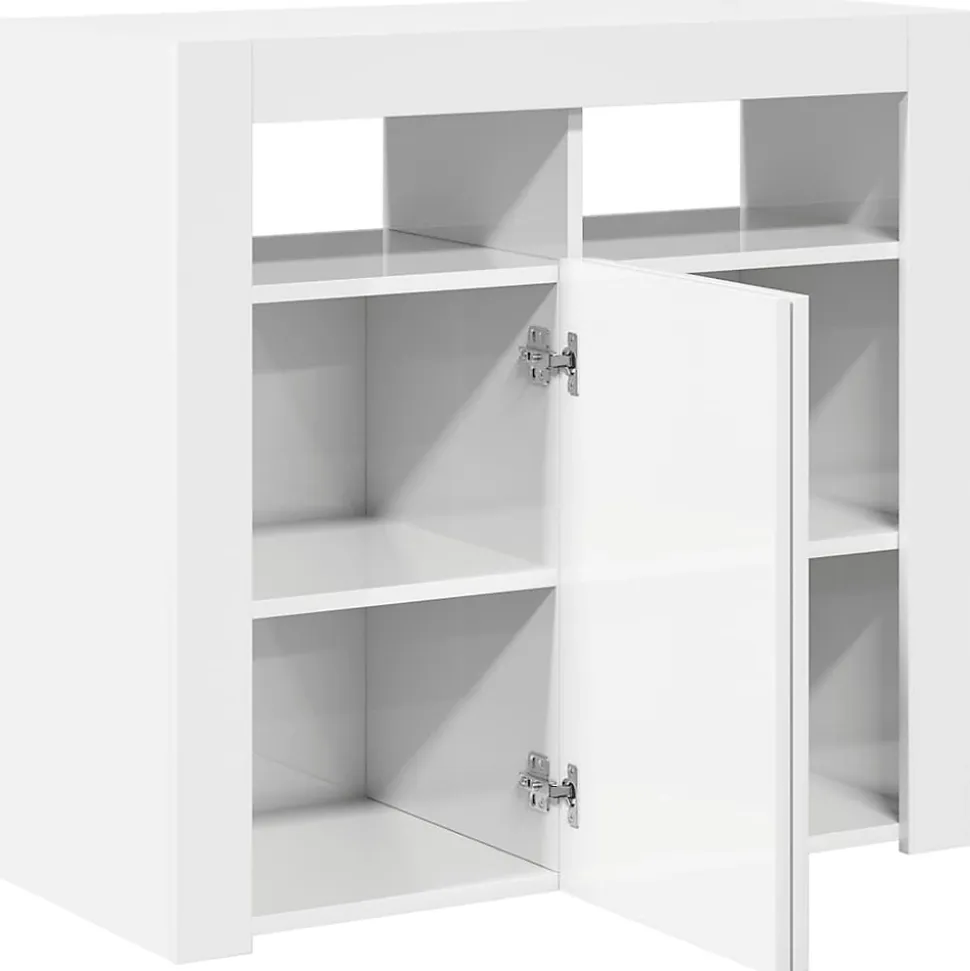 vidaXL Buffet avec Lumières LED, Meuble de Rangement, Armoire de Rangement, Organisateur de Salon Salle de Séjour Intérieur, 80433