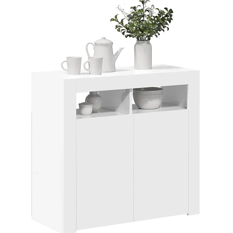 vidaXL Buffet avec Lumières LED, Meuble de Rangement, Armoire de Rangement, Organisateur de Salon Salle de Séjour Intérieur, 80433
