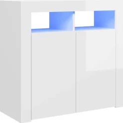 vidaXL Buffet avec Lumières LED, Meuble de Rangement, Armoire de Rangement, Organisateur de Salon Salle de Séjour Intérieur, 80433
