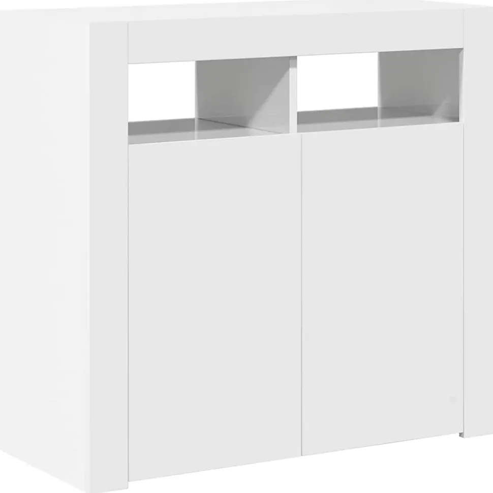 vidaXL Buffet avec Lumières LED, Meuble de Rangement, Armoire de Rangement, Organisateur de Salon Salle de Séjour Intérieur, 80433