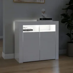 vidaXL Buffet avec Lumières LED, Meuble de Rangement, Armoire de Rangement, Organisateur de Salon Salle de Séjour Intérieur, 80433