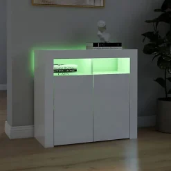 vidaXL Buffet avec Lumières LED, Meuble de Rangement, Armoire de Rangement, Organisateur de Salon Salle de Séjour Intérieur, 80433