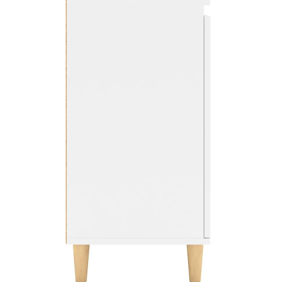 vidaXL Buffet avec pieds en bois massif Blanc 60x35x70 cm Aggloméré