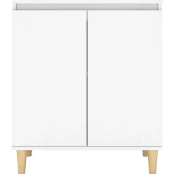 vidaXL Buffet avec pieds en bois massif Blanc 60x35x70 cm Aggloméré