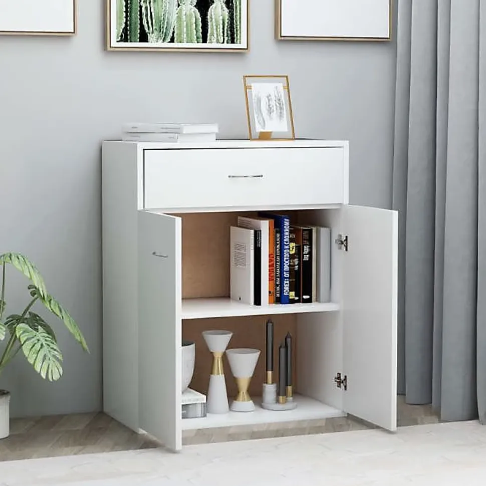 vidaXL Buffet Blanc 60 x 30 x 75 cm Aggloméré