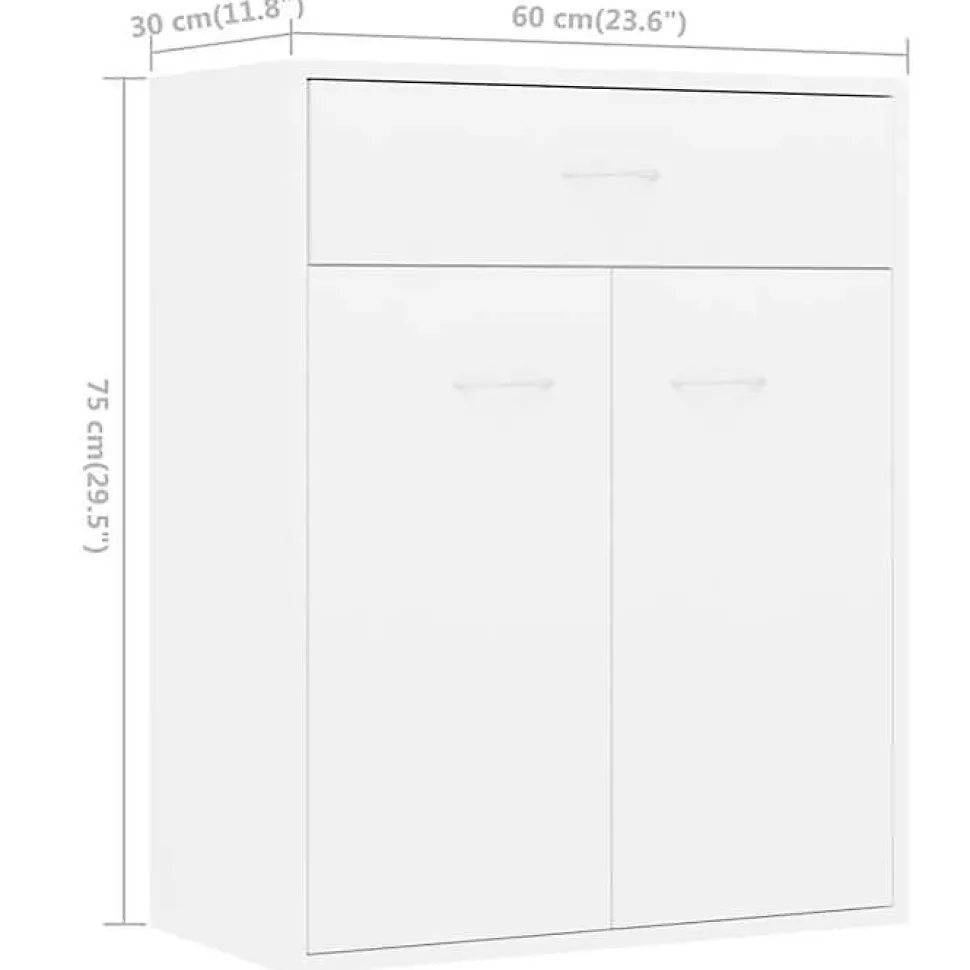 vidaXL Buffet Blanc 60 x 30 x 75 cm Aggloméré