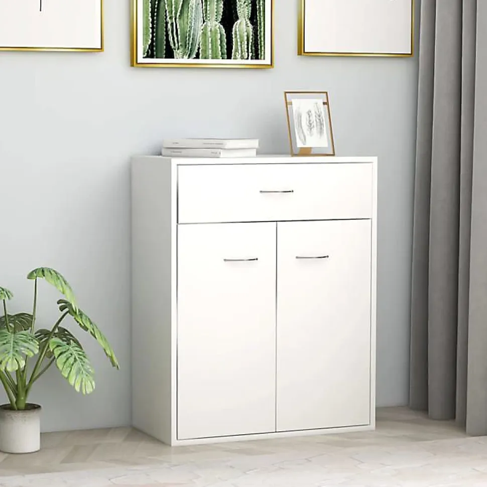 vidaXL Buffet Blanc 60 x 30 x 75 cm Aggloméré