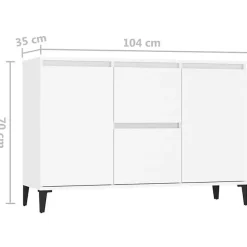 vidaXL Buffet blanc 104x35x70 cm bois d'ingénierie 806112