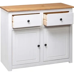 vidaXL Buffet Blanc 93x40x80 cm Pin Gamme Panama 282699