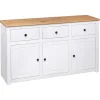 vidaXL Buffet Blanc 135x40x80 cm Pin solide Gamme Panama 282705
