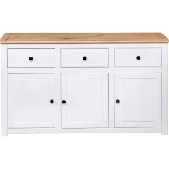 vidaXL Buffet Blanc 135x40x80 cm Pin solide Gamme Panama 282705