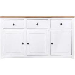 vidaXL Buffet Blanc 135x40x80 cm Pin solide Gamme Panama 282705