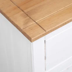 vidaXL Buffet Blanc 135x40x80 cm Pin solide Gamme Panama 282705