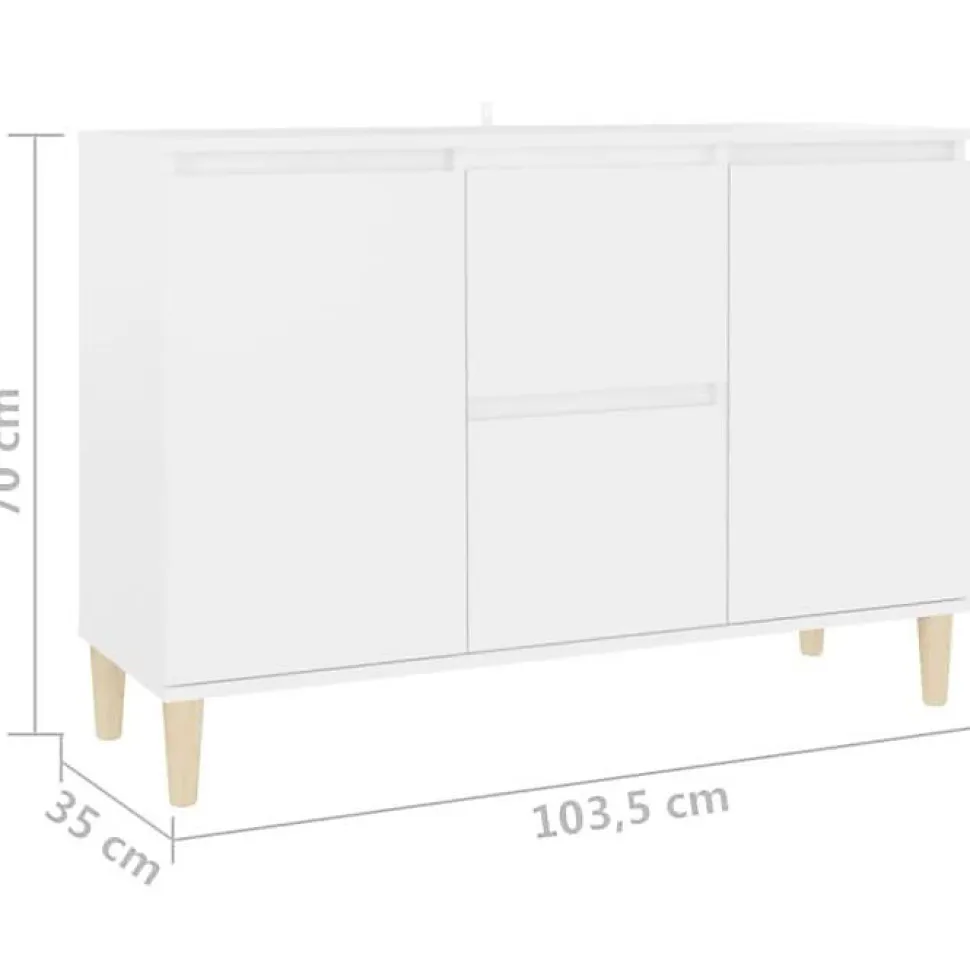 vidaXL Buffet blanc 101x35x70 cm bois d'ingénierie 806103