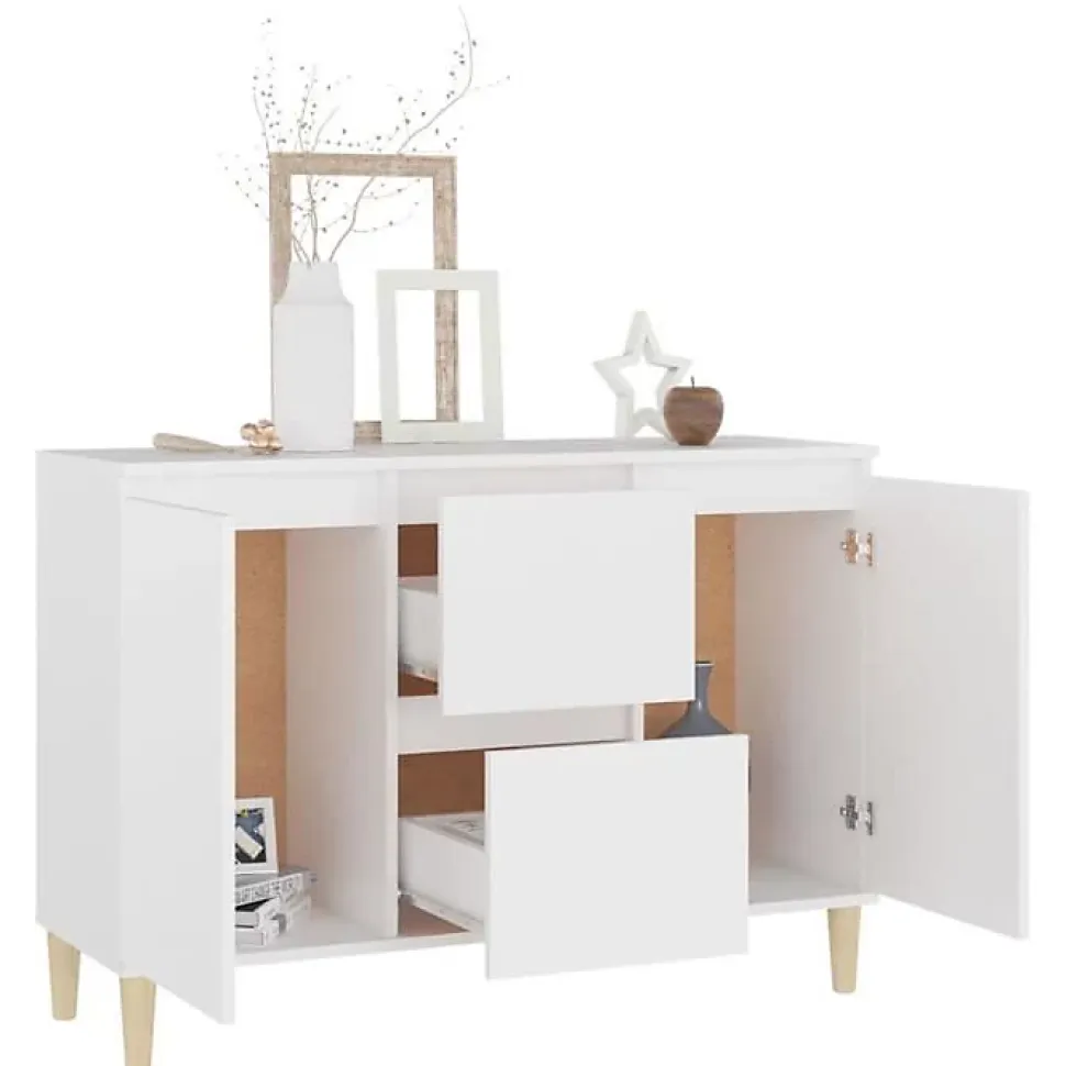 vidaXL Buffet blanc 101x35x70 cm bois d'ingénierie 806103