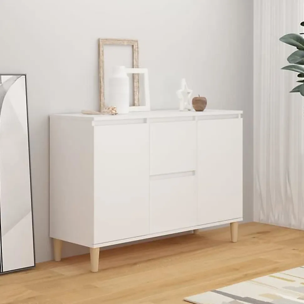 vidaXL Buffet blanc 101x35x70 cm bois d'ingénierie 806103