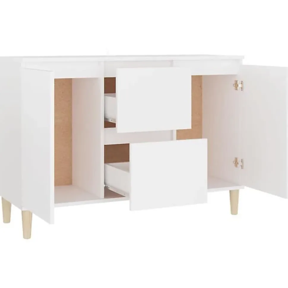 vidaXL Buffet blanc 101x35x70 cm bois d'ingénierie 806103