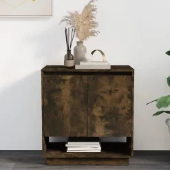 vidaXL Buffet Chêne fumé, Aggloméré, 70 x 41 x 75 cm (l x P x H)