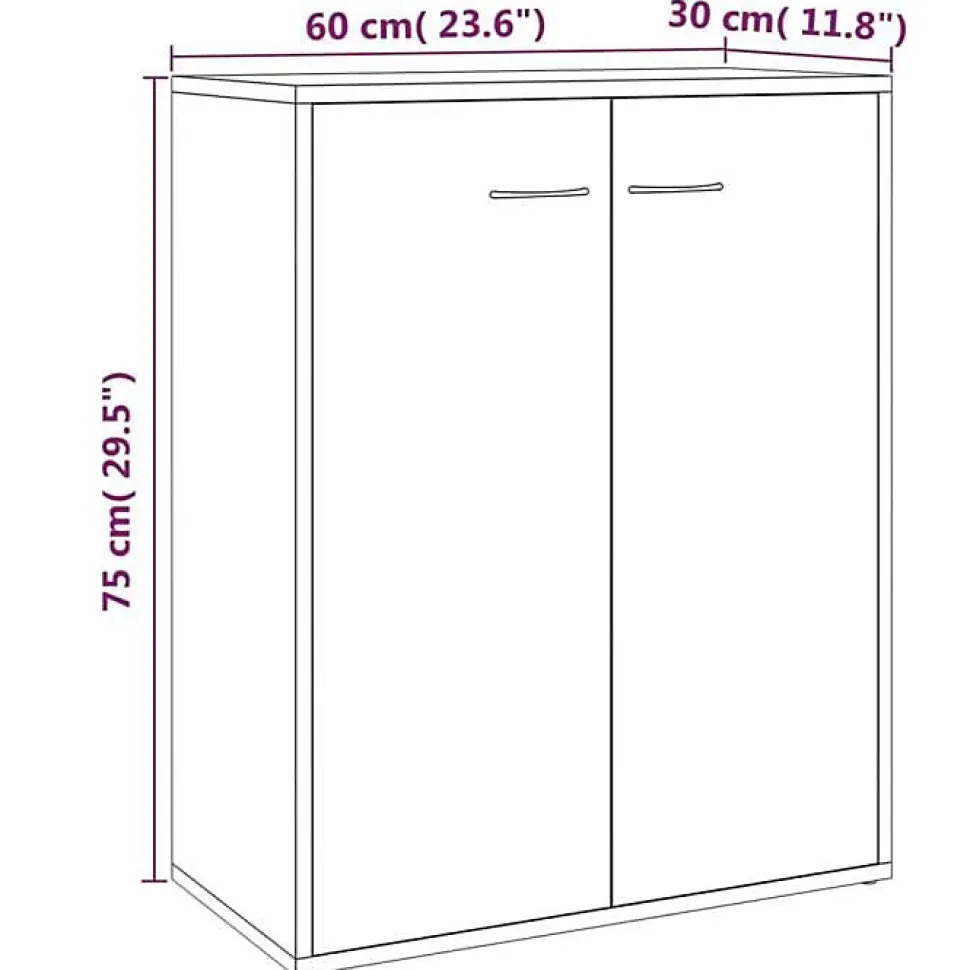 vidaXL Buffet Chêne fumé 60x30x75 cm Bois d'ingénierie815378