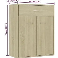vidaXL Buffet Chêne sonoma 60x30x75 cm Bois d'ingénierie 800714
