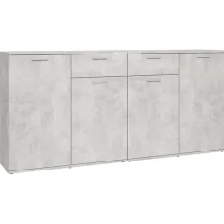 vidaXL Buffet Gris béton 160x36x75 cm Bois d'ingénierie 3074931