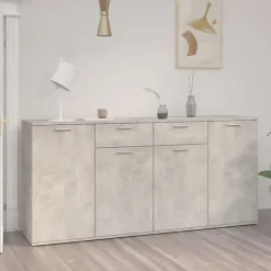 vidaXL Buffet Gris béton 160x36x75 cm Bois d'ingénierie 3074931
