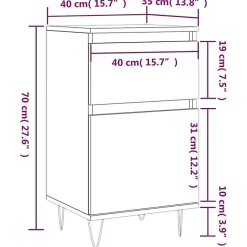 vidaXL Buffet gris béton 40x35x70 cm bois d'ingénierie 831156