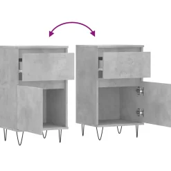 vidaXL Buffet gris béton 40x35x70 cm bois d'ingénierie 831156