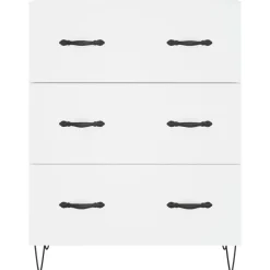vidaXL Buffet haut Blanc 69,5x34x180 cm Bois d'ingénierie 3198081