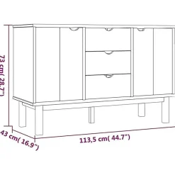 vidaXL Buffet OTTA 113,5x43x73 cm Bois massif de pin 348591