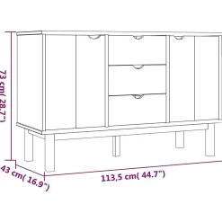 vidaXL Buffet OTTA 113,5x43x73 cm Bois massif de pin 348591