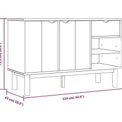 vidaXL Buffet OTTA 114x43x73,5 cm Bois massif de pin 351300
