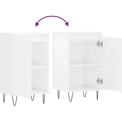 vidaXL Buffets 2 pcs blanc brillant 40x35x70 cm bois d'ingénierie 831057