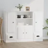 vidaXL Buffets 3 pcs blanc bois d'ingénierie 3185311