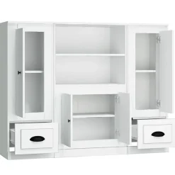 vidaXL Buffets 3 pcs blanc bois d'ingénierie 3185311