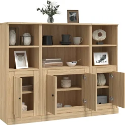 vidaXL Buffets 3 pcs chêne sonoma bois d'ingénierie 3185306