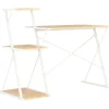 vidaXL Bureau avec étagère Blanc et chêne 116x50x93 cm 20291