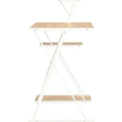 vidaXL Bureau avec étagère Blanc et chêne 116x50x93 cm 20291