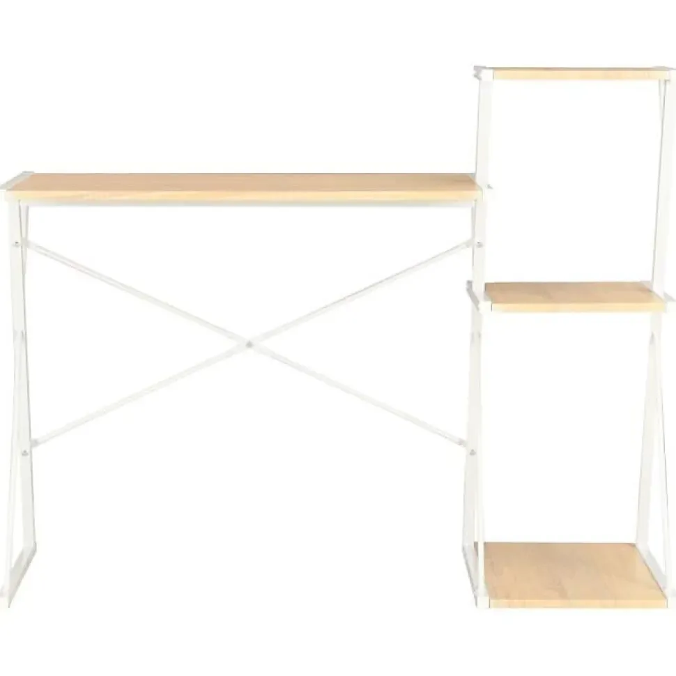 vidaXL Bureau avec étagère Blanc et chêne 116x50x93 cm 20291