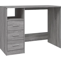 vidaXL Bureau avec tiroirs Sonoma gris 102x50x76 cm Bois d'ingénierie 823038